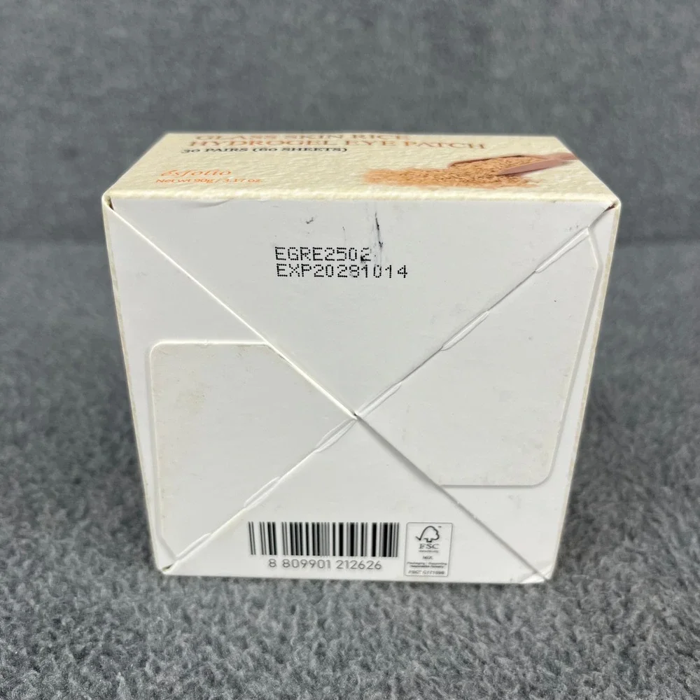 Esfolio Glass Skin Rice Hydrogel Eye Patch 60ct Brightening Anti-Wrinkle